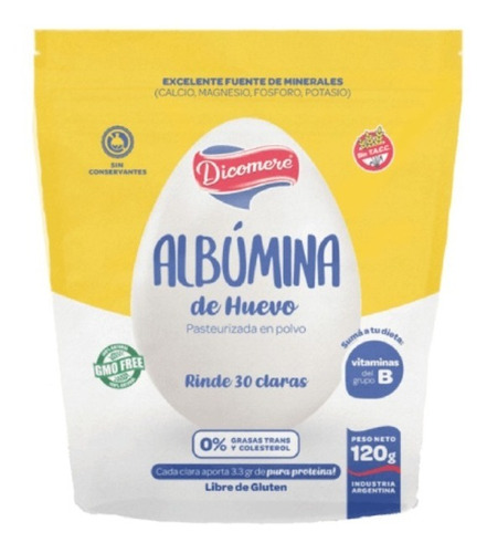 Albumina De Huevo En Polvo Pasteurizado 120g Dicomere