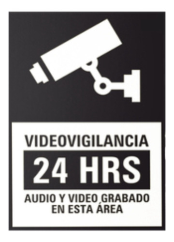 Etiquetas Adheribles Videovigilancia 24 Horas Color Blanco Y