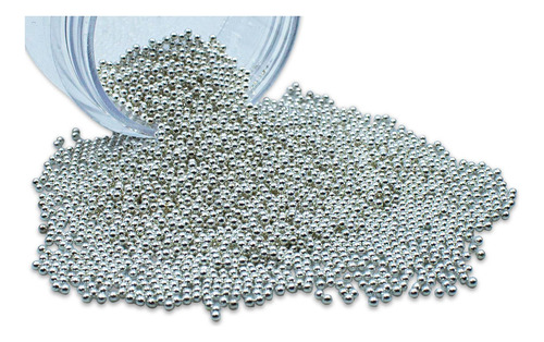 Pedraria Caviar De Metal Decoração De Unhas Prata 1mm 20g