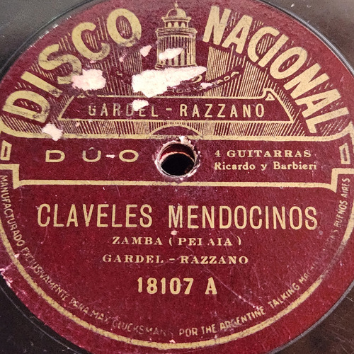 Pasta Carlos Gardel 4 Guitarras 18107 Disco Nacional C567