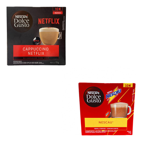 Kit 2 Café Em Capsula Nescafé Dolce Gusto Netflix Nescau
