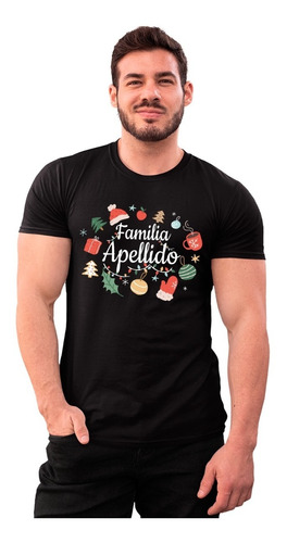 Playera Navidad - Hombre - Diseño Navideño- Familia Apellido