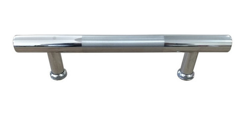Imagem 2 de 4 de Par Puxador Redondo Inox Duplo Polido Porta Pivotante 30cm