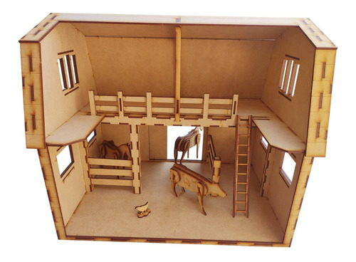 Imagen 4 de 7 de Granja Granero Corral Y Molino Mdf Juego Infantil Para Armar