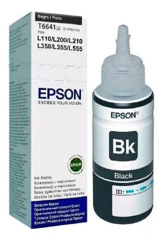 Tinta Epson T664120 Color Negro L200 L210 L355 L555