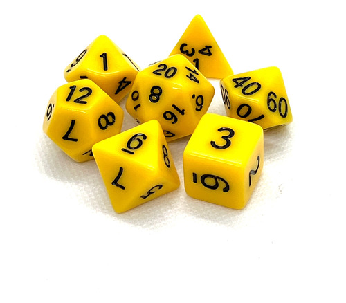 Set 7 Dados Rol - Toxic Hazard Amarillo Muy Lejano