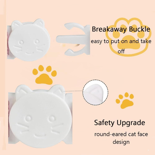Collar Para Gato, Collar Para Gatito Separable Hyqhyx Con Fl