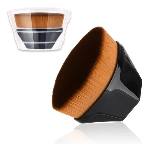 Pincel Mágico Hexagonal Base Maquiagem Tiktok Flawless Brush Cor Preto