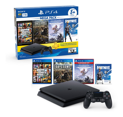 Playstation 4 1tb Mega Pack 3 Juegos Joystick Cupón Fortnite