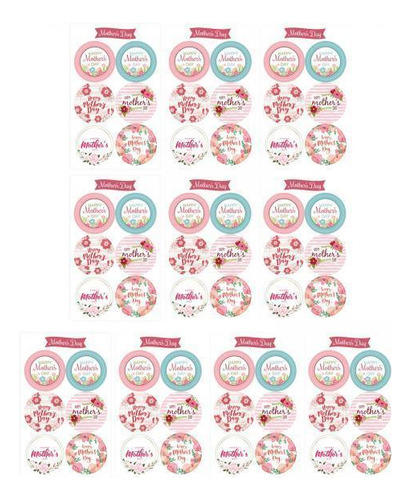 0 2 Preciosas Pegatinas Para El Día De La Madre Para