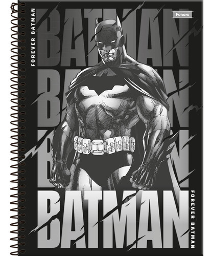 Caderno Batman 10 Matérias Univ Espiral Foroni Capa 2