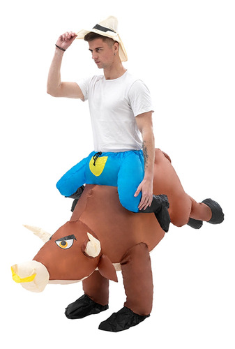 Traje Inflable Para Adultos Con Forma De Toro Montado En Vac