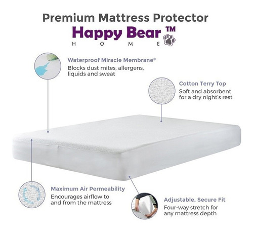 Imagen 8 de 10 de Protector Colchón Total Doble Impermeable Antiácaros