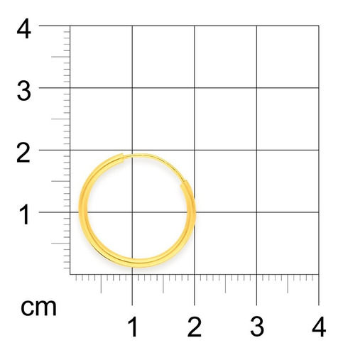 Arracada De Oro Amarillo 14k 18.5mm (1 Pieza)