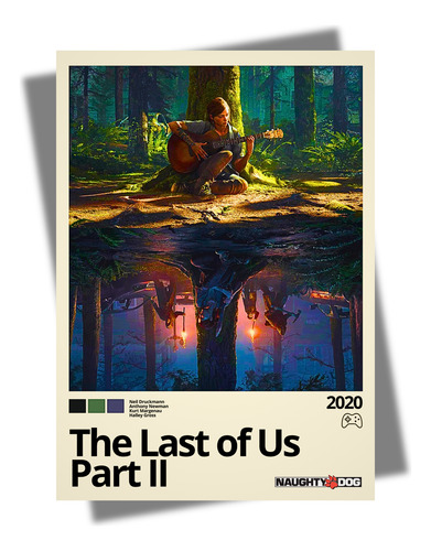 Poster The Last Of Us Part 2 Ii - Jogo Retro A4 Minimalista