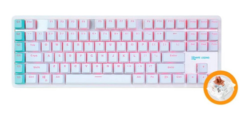 Teclado Hype Legend Rebel L 80% White Outemu Brown Rgb