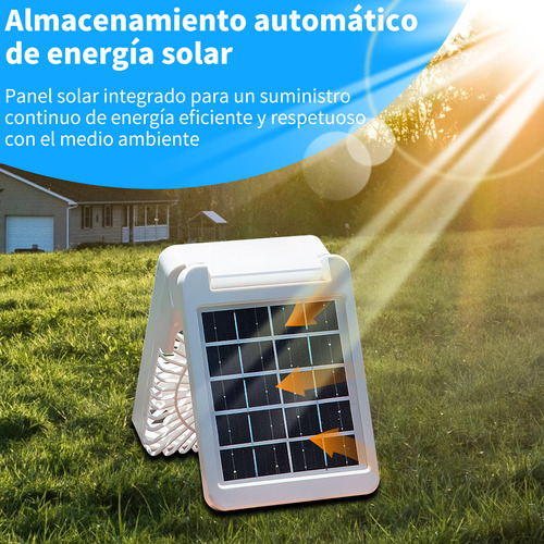 Ventilador De Camping Portátil Recargable Con Luz Led Solar