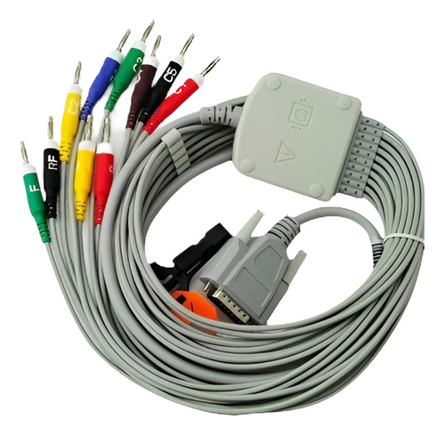 10-cable Blindado Ekg Cable Banana 4.0 15 Pines Del Conector