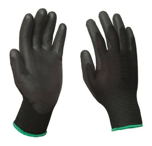 Guante Negro Cubierto Palma Poliuterano Boyuan X12 Pares