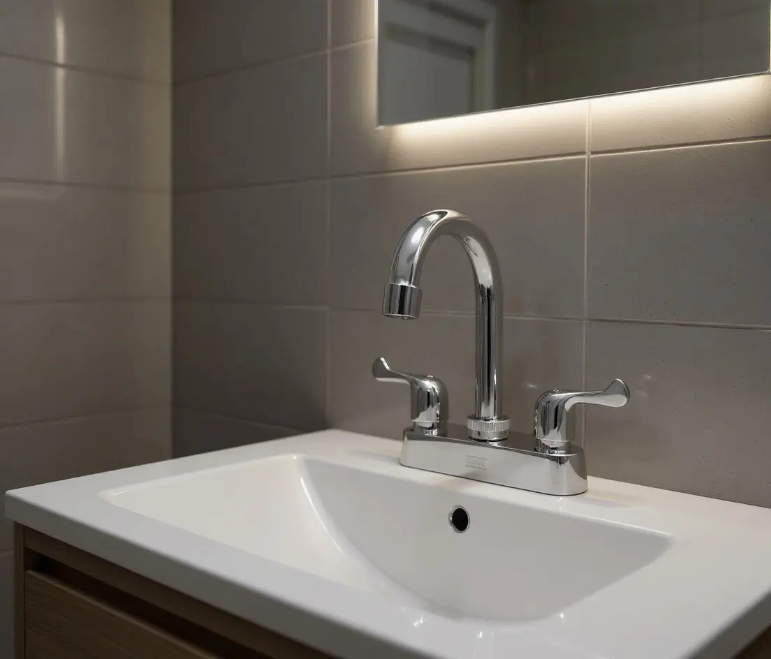 Llave Mezcladora Lavabo Cuello Curvo Largo Nioval Full Acabado Cromado Color Plateado