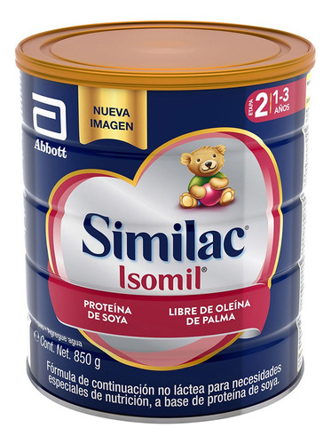 Similac Isomil Etapa 2, 850gr Base De Proteína De Soya Sabor Natural