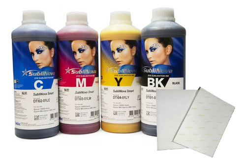 Kit Sublimacion 100 Hojas Sublimation + 4l Cmky Sublinova