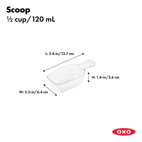 Colher Multif., 1/2 Xícara, Transpar., Pode Guardar Em Recip