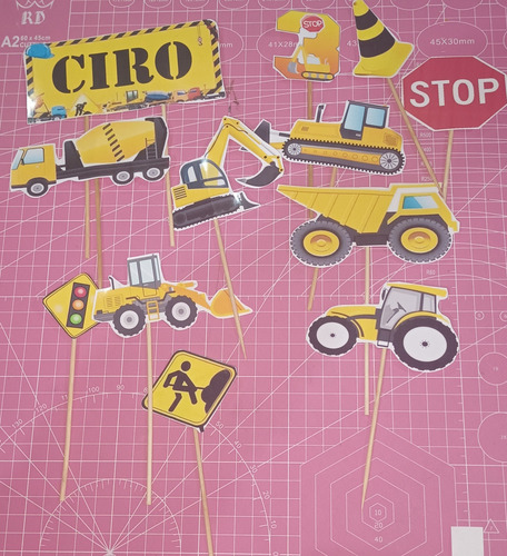 Topper Torta Contruccion Imprimible