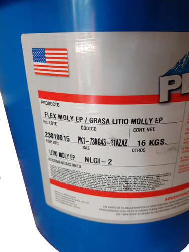 Grasa Litio Nlgi 2 Para Baleros Rodamientos Cubeta De 16 Kg