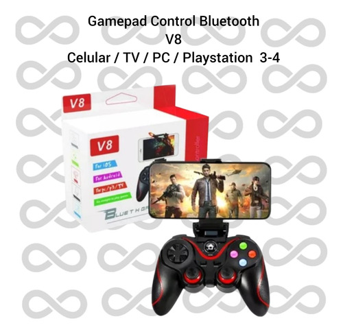 Gamepad V8 Control Bluetooth Para Celular Pc Tv
