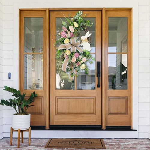 . Corona De Flores De Pascua, Decoración De Pared, Puerta