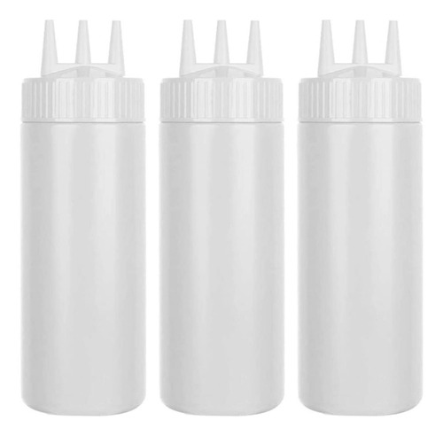 Bisnagas Molhos Profissional Graduada 3 Bicos 450ml 3 Peças