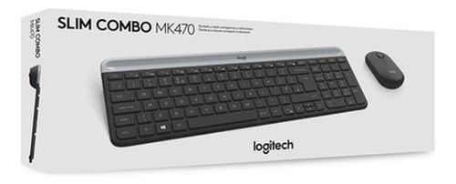 Kit de teclado y mouse inalámbrico Logitech MK470 Español de color negro