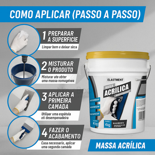Massa Acrílica Em Pó Interna E Externa Drylevis 4kg