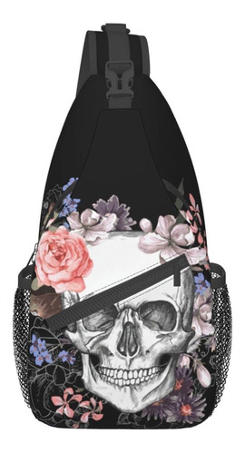 Fbcal Bolsa Pecho Calavera Rosa Mochila Cruzada Para Viaje