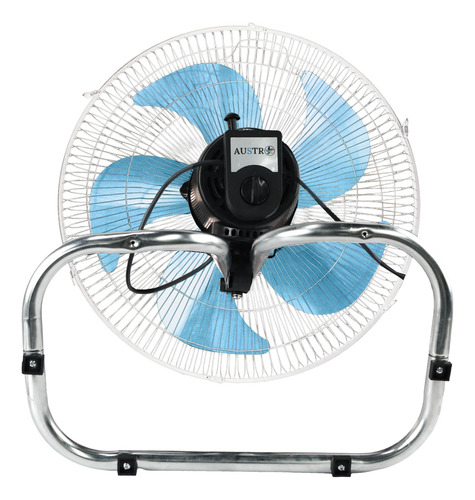 Ventilador De Piso 3 En 1 Ventilador De Pared Con 5 Aspas 50 Cm 60w Plateado Azul Acero Madera 5