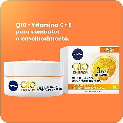 Nivea Creme Facial Antissinais Q10 Energy Dia Fps 15 50g