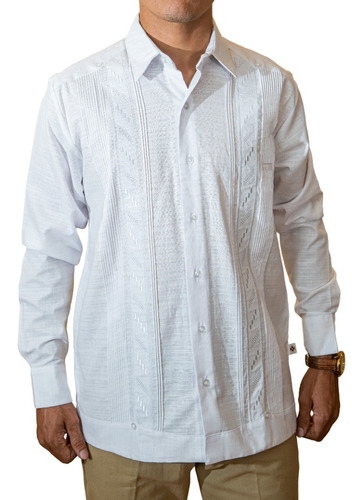 Guayabera Yucateca Mod Presidencial Campeche Tela Lino Flame