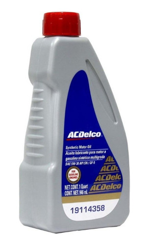 Aceite 100% Sintético Motor A Gasolina Botella 946 Ml 5w-30