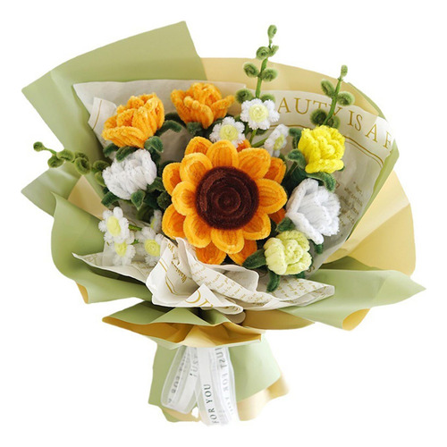 Bouquet De Flores Tejidas De Felpa Simulada, Conjunto De
