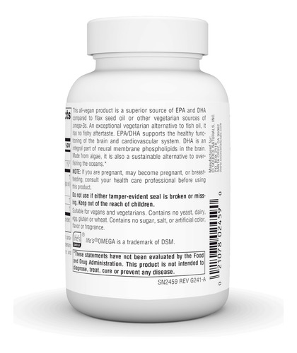Omega-3 Veganos De Source Naturals, Epa-dha Sin Pescado, Par