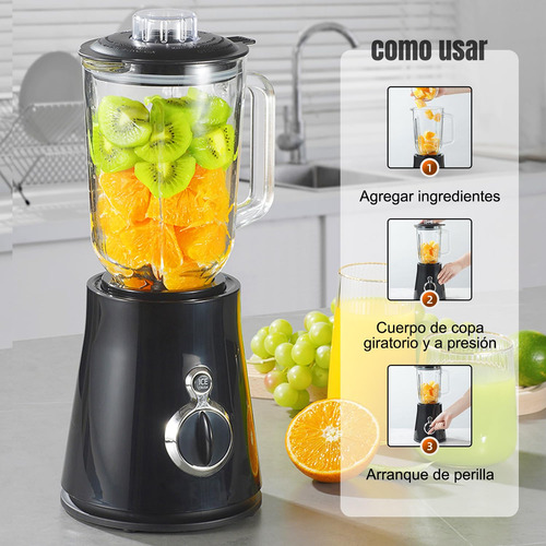 Licuadora Profesional 900w 6 Cuchillas Jarra 1.5l Smoothies