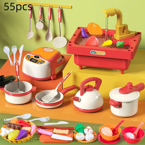 Dp Utensilios De Cocina Para Niños, Fregadero, 55 Piezas