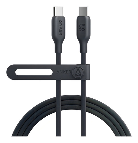 Anker 543 - Cable Usb C A Usb C (140 W, 6 Pies), Cable De Carga Usb 2.0 Bio-basado Para Macbook Pro 2020, iPad Pro 2020, iPad Air 4, Samsung Galaxy S23+/s23 Ultra/s22 Ultra (negro Fantasma)