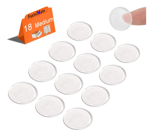 18 Pads Transparentes Para Vidrios Adhesivos