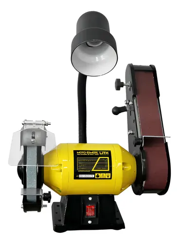 Moto Esmeril 6 Pol 375w Com Lixadeira De Cinta Lith Lt050 Amarelo 127v