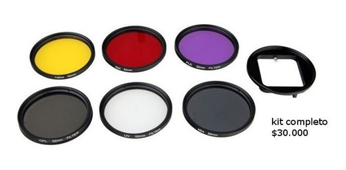 Imagen 2 de 6 de Filtros 52mm Uv Cpl Fld Nd4 Amarillo Rojo Adaptador Gopro 3+