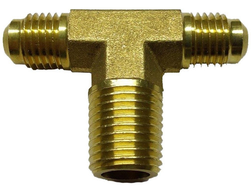 Conector De Latón En Tee De 1/4 Npt Al Centro X 1/4 Flare