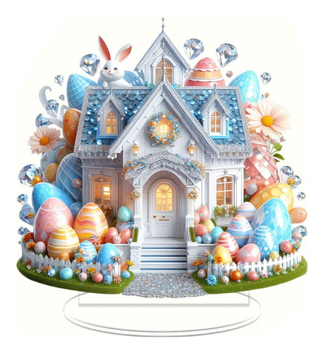 Adorno Acrílico Plano De Pascua Con Forma De Castillo De Pas