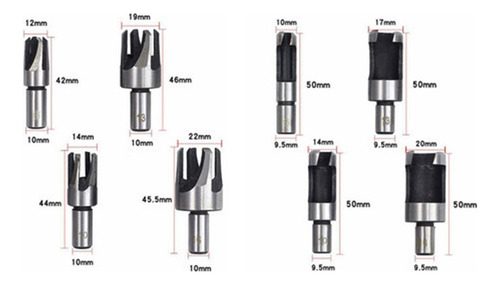 A 14x Juego De Brocas For Avellanar 5 Mm 6 Mm 8 Mm 10 Plata
